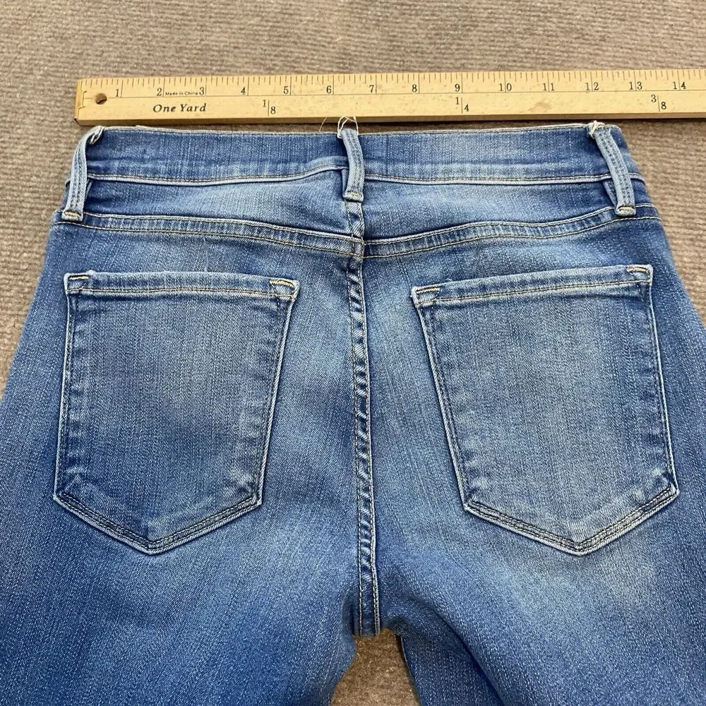 FRAME Jeans Womens 26 Blue‎ Denim Le Skinny de Jeanne Crop Distressed Stretch